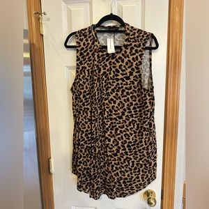 Leopard print swing tunic tank